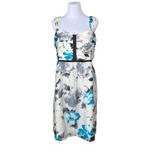 Cremieux Taylor Blue White Floral Sleeveless Dress sz 14 Retails $139 NWT